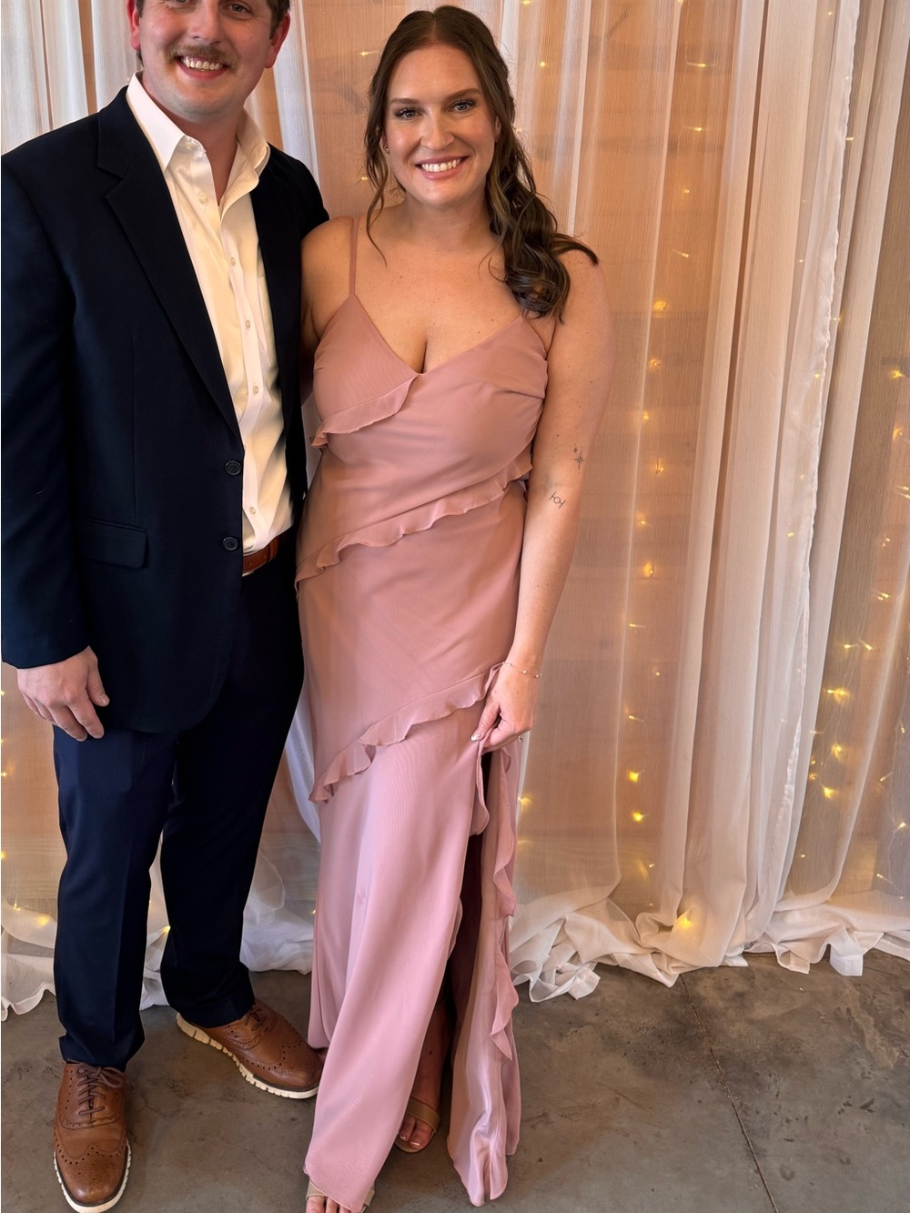 Azazie Nancie bridesmaids dress in color Dusty Rose - Picture 2 of 4